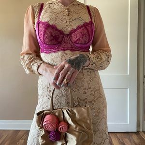 Y2K magenta polka dot bra | lingerie | vintage sexy bra | trending sleepwear